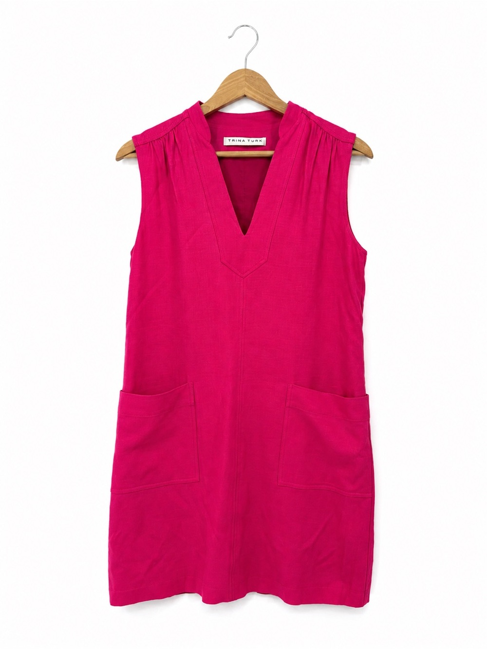 Trina Turk Suntan Dress Hot Pink Sleeveless Mini Size 8